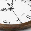 Bernhard Products Large Wall Clock 16 Inch Silent Non Ticking Movement Quartz Battery Operated Round Easy to Read Decorative Classic Brown Home/Kitchen/Office/Classroom/School Clocks, Black Numbers