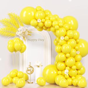 Voircoloria 130pcs Yellow Balloons Different Sizes 18" 12" 10" 5" Party Latex Balloons for Boys Girls Birthday Baby Shower Gender Reveal Wedding Sunflower Party Decorations