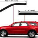Lightronic Extra Durable Outside-Mount Auto Vent Window Visor, Fits 2011-2025 Dodge Durango, UV Protection Rain Guard, Original Wind Deflector, No-Drill Easy Install, Dark Smoke, 4-Pcs