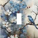 Decorative Art Light Switch Covers Artistic Natural Vintage Blue Bird 1 Gang Single Toggle Outlet Wall Plate Switchplate Electrical Faceplate for Home,BathRoom & Living Room Decor