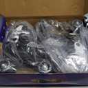 Nattork Roller Skates for Kids Boys Girls, 4 Size Adjustable Rollerskates with Light Up Wheels for Children Beginners for Outdoor Indoor (Medium (13C-2), Black)