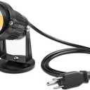 LED Landscape Up Down Light 5W White LED Decorative Spotlight Lamp 110V with Plug for Indoor Outdoor Yard Step Wall Lighting (Warm White) (Include Spike)