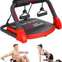 Ab Machine Workout Equipment,Whole Body Ab Workout Machine,Sit Up Exercise Equipment For Home, Strength & Abdominal Trainer With 3 Adjustable Resistance Levels and Bands.US Patented