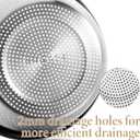 304 Stainless Steel Colander 3.5QT Microporous Colander and Large Bowl, Rice-Strainer with Salad Mixing Bowl Rice Washer Strainer Bowls for Washing Vegetables, Fruit and Rice, Dishwasher Safe(2PCS)
