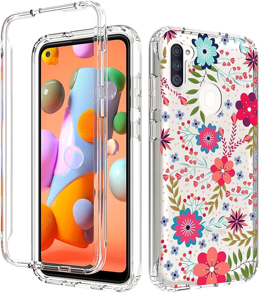 Case for Galaxy A11, Samsung A11 Case for Girls, Full Body Shockproof Clear Floral Soft Flexible TPU Slim Phone Protective Armor Cover for Samsung Galaxy A11 (Floral Prints)