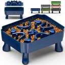 UPSKY Slow Feeder Dog Bowl, 2-in-1 Raised Dog Bowl with Anti-Choking Maze Puzzle, 2-6 Cups Pet Food for Small & Medium Breeds, Interactive Pet Feeder to Slow Eating, Reduce Boredom Blue
