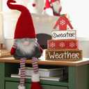 Chunful 4 Pcs Christmas Table Decor Wooden Ugly Sweater Decoration Christmas Tiered Tray Decor Decorative Sweater Table Centerpiece Rustic Farmhouse Xmas Block Signs Gift for Home Kitchen Office