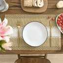 Artoid Mode Burlap Brown Farmhouse Rustic Placemats Set of 6, 12x18 Inch Seasonal Hollow Table Mats Party Kitchen Dining Decoration