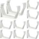 RUBII 10 Pcs 5" W Exterior Gutter Support Hook, Weatherproof ABS Roofing Gutter Hangers, White Rain Gutters Brackets for Repairing Sagging Secure Mounting