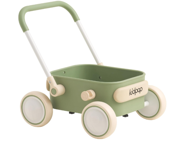 PULA Baby Push Walker with Wheels Toddler Wagon for First Learner Baby Toys 6-12 Months, 1 Year Old Birthday Gifts, Indoors and Outdoors (Green)