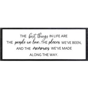 Comurdyo The Best Things in Life Sign 32''12'' Framed Wood Memories Inspirational Quotes Wall Decor Vintage Farmhouse Wedding Gifts Sign Wall Art for family Home Bedroom (Black)