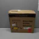 KKTONER Round Rolling Stool Height Adjustable Stool PU Leather Chair with Wheels Salon Spa Drafting stools Small (Black)