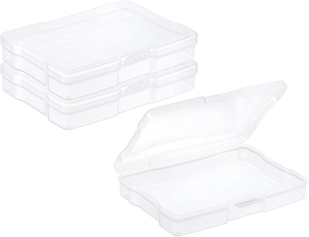 PATIKIL 4x6 Photo Storage Box, 2 Pack Photo Boxes Storage Photo Organizer Cases Storage Container Picture Boxes Plastic for 4x6 Pictures Sticker Scrapbook Craft Keeper, Clear