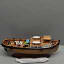 SAILINGSTORY Wooden Tug Boat Model Tugboat Decor Sailboat Decor Ship Model 17"