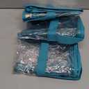 Clear Vinyl Zippered Storage Bags (3-Pack) 40L Sturdy Storage Bags for Sweaters, Blankets, Comforters, Bedding Sets and Much More! (Turquoise, 18x15x9)