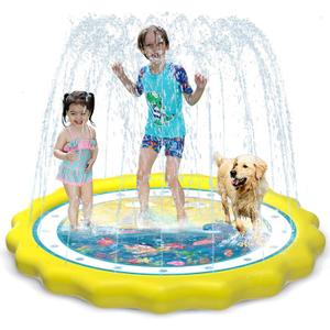 HITOP Kids Sprinklers for Outside, Splash Pad for Toddlers & Baby Pool 3-in-1 60" Water Toys Gifts for 1 2 3 4 5 Year Old Boys Girls Splash Play Mat (Ocean)