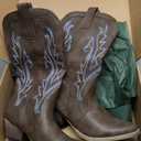 HISEA Rollda Cowboy Boots for Women Cowgirl Boots Ladies Western Embroidery Pointy Toe, 11