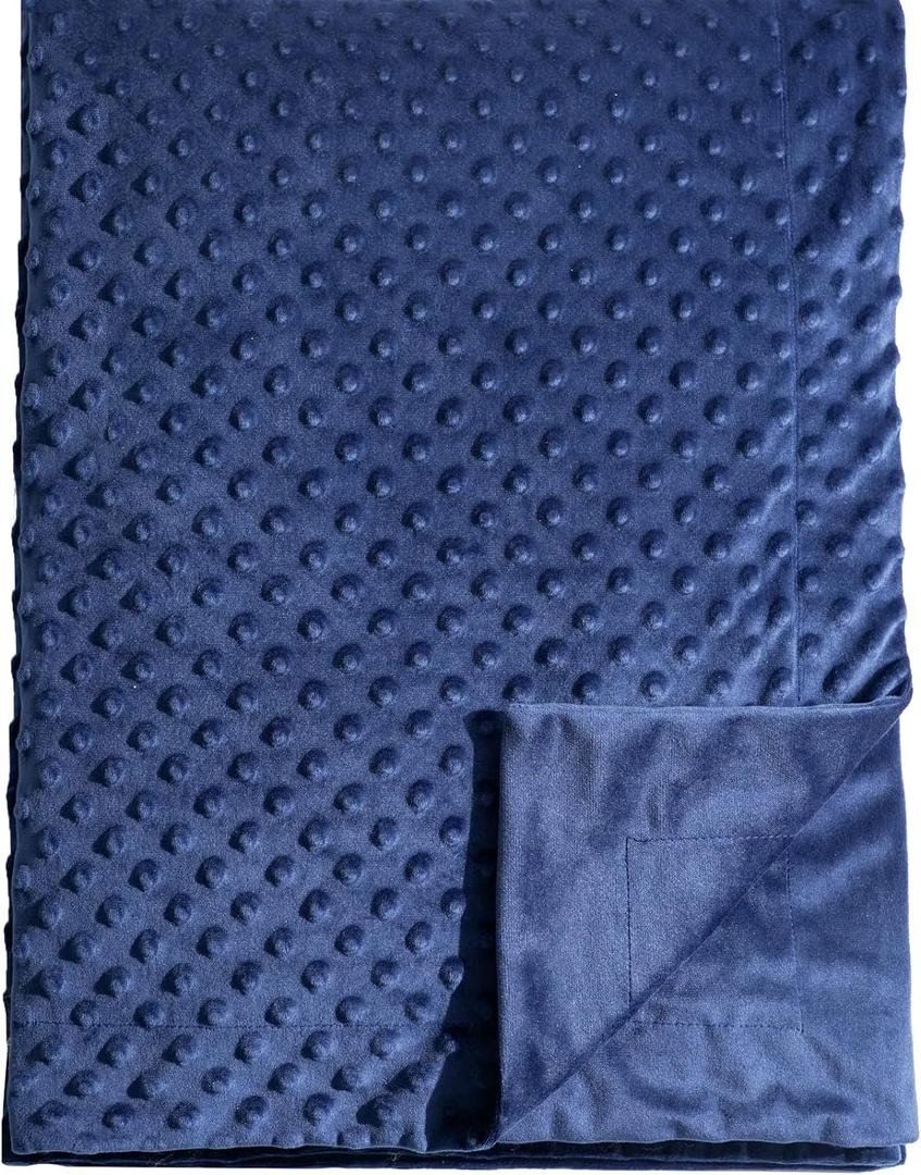 david's kids Micro Fleece Minky Baby Blanket for Boys Girls Neutral with Double Layer and Soothing Raised Dots, 40x50 Inches Breathable and Soft Lightweight Receiving Blanket for Newborns, Navy Blue
