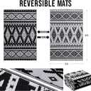 OLANLY Outdoor Rug Waterproof 5x8 ft, Reversible Outdoor Plastic Straw Rug, Boho Patio Rug, Indoor Outdoor Carpet, RV Mat Outside for Patio, Camp, Picnic, Balcony, Deck, Backyard, Black & White