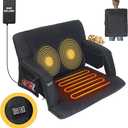 Heated Massage Stadium Seat, 3 Level Heating and Massage 25 Inch Bleacher Chair, Portable Folding Seat with 10,000 mAh Mobile Power Supply for Indoor Stadiums and Baseball Stadiums