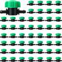 50 Pcs 1/4 Inch Barbed Shut off Valve Drip Irrigation Tubing Coupling Valve Universal Drip Irrigation for 1/4" Tubing Greenhouses Flowers Beds Lawns Farmland(Green,Barbed Shut off Valve)