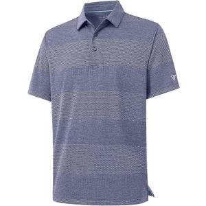 M MAELREG Mens Polo Shirts Short Sleeve Dry Fit Jacquard Performance Moisture Wicking Casual Pocket Golf Shirts for Men, S