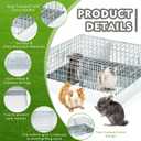 DoubleFill 2 Hole Cavy Transport Cage 16 x 14 x 8 Inch, Chinchilla Hamsters Chicks Rabbit Carrier for Travel Temporary Housing, Indoor Outdoor Pet Habitat Animal Enclosure