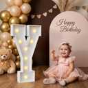 2.3FT Light up Letters, Large Marquee Letters Y, 2.3 Feet Tall Big Sign Y with Warm White Light for Birthday Wedding Proposal Engagement Graduation Party Backdrop Decorations