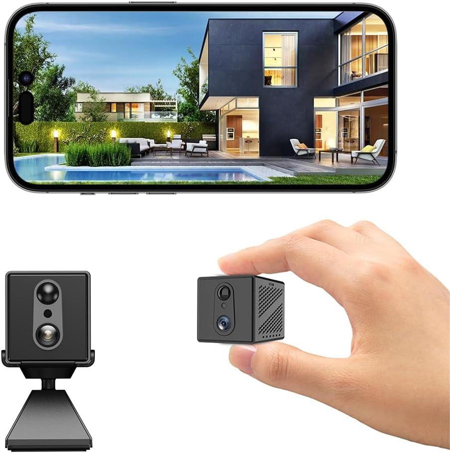 Mini 4K Wireless Camera WIFI Indoor Home Security Camera Outdoor 2.4G/5G WIFI Camera,House WiFi Nanny Cam,Small Home Tiny Cameras with 30-100 Days Standby Battery Life,Night Vision, AI Human Detection (Black)