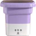 Portable Washing Machine, Mini Foldable Washer with Spin Dryer, 10L Mini Laundry Washer with 3 Modes Cleaning for Underwear Socks, Compact Small Washing Machine for Camping Travel Apartment (Purple) 
