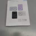 Wireless Portable Charger for Samsung, 5000mAh Ultra Slim Power Bank with Innovative Electric Suction Cup, Compatible with iPhone and Android Cell Phone, Support 22.5W USB-C PD Fast Charging, Blue