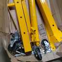 2 Ton Folding Hydraulic Engine Hoist with Lever, Folding Engine Shop Crane Hoist Lift, Heavy Cherry Picker with 6 Wheels for Garage, Workshop,Gold