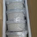 Ramekin Dish Set of 4, 12 oz Creme Brulee Ramekins with Lids, Ceramic Ramekins for Serving Dips, Lava Cake, Pudding, Souffle, Baking Bowls Set Dishwasher and Oven Safe, Gray