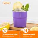 VINUR Kids Stainless Steel Cups-8 oz Stackable Tumbler Metal Drinking Glasses for Travel, Camping, Outdoors, 6 Pack