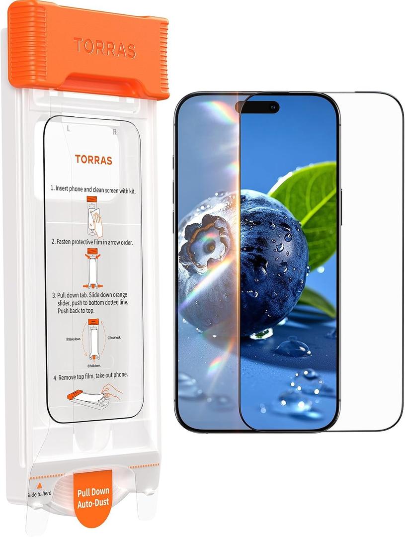TORRAS OrigArmor for iPhone 17 Pro Screen Protector [100% Anti Reflection][3D Full Coverage Fit] Military-Grade Shatterproof 9H+ Tempered Glass Anti-Scratch Screen Protector 17 Pro 6.3" 1-Pack