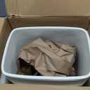 Polytree Bathroom Can 1.8 Gallon(7 Liter) Small Kitchen Garbage Can,Decor Wastebasket for Bedroom Office,Resin Hand-Carved Leather Beige