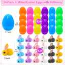 24 Pack Easter Egg Fillers Plush Bunny Toys, Easter Eggs Hunts Filling Easter Basket Stuffers Squeeze Stress Relief Toys for Kids Toddler Teens Boys Girls