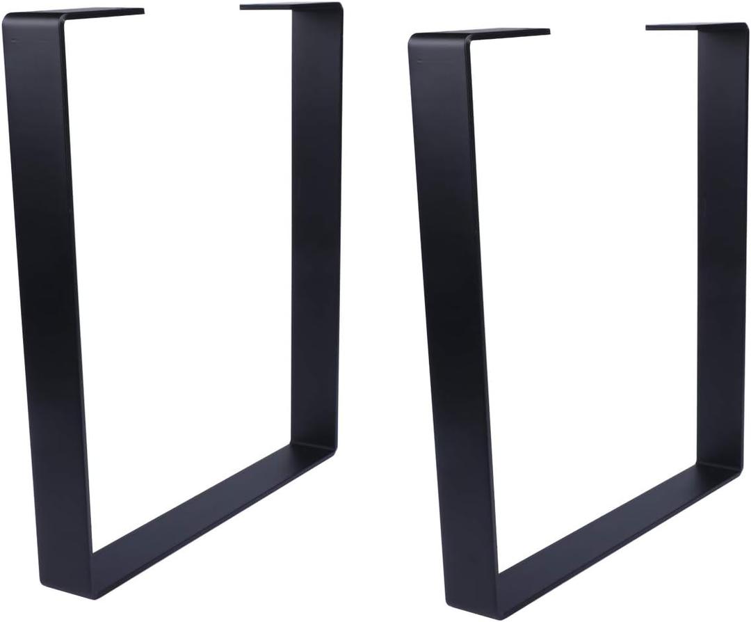 Osring 16 Inch Coffee Table Legs U-Shaped, 2pcs Solid Steel Table Legs for Furniture, TV Stand and Bench, Black