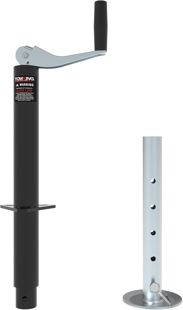A Frame Trailer Jack with Drop Leg, 15" Vertical Travel, 2000 lbs, for RV, Trailer and More