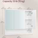 VASAGLE Medicine Cabinet Mirror with Storage, 6.5 x 35.4 x 29.5 Inches