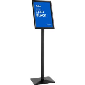 YIYO Sign Stand Poster Stand adjustable heavy duty pedestal Sign Holder Floor Stand aluminum frame floor standing for display11*17 inch Black (11*17 Black)