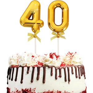 BEISHIDA 3D Number Cake Topper Gold 40 Numbers Happy 40th Birthday Cake Toppers for 40th Wedding Anniversary Birthday Decorations