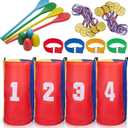 26PCS Outdoor Games Potato Sack Race Bags for Kids and Adults, 3-Legged Race Bands, with Egg and Spoon Lawn Games for Outside Backyard Field Day Birthday Party Games Easter for Kids and Family