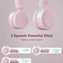 LEMOISTAR Portable Neck Fan, Hands Free Bladeless Fan, 360 Cooling Personal Fan, Battery USB Rechargeable 3 Speed Adjustable Wearable Fan for Outdoor Indoor Office Travel Sports Women(Pink)