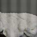 Cozy Bliss Faux Fur Throw Blanket for Couch, Fuzzy Soft Plush Thick Bubble Blanket for Sofa Bedroom Living Room, 50 * 60 Inches Cream White