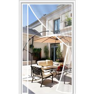 MAGZO Magnetic Screen Door White 30'' x 80'', Reversible Left Right Side Opening, Upgraded Polyester Scratch-Proof, Mesh Net for Sliding Glass/Single/Patio/French Doors with Adhesive-Hook&Loop to Hang