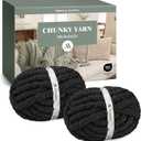 Jumbo Chenille Chunky Yarn for Crocheting - Super Bulky Fluffy Chunky Yarn for Hand Knitting - Extra Thick Soft Blanket Big Yarn 2 Jumbo Pack (27 yds, 8 oz Each Skein)