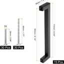 uxcell 15 Pack Square Bar Drawer Handles, 6 1/4 Inch Hole Center Modern Drawer Pulls Kitchen Cabinets Pull Stainless Steel Slim Cupboard Pulls, Matte Black