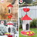 NAVFS Smart Hummingbird Feeder with Camera, 2K AI-Powered Outdoor Hummingbird Camera Feeder with Solar Panel, Auto Capture Videos & Motion Detection, Ideal Gift for Bird Watchers-Red
