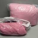Yogeneg Pink Comforter Set Twin Size 5 Piece Bed in a Bag,Grid Pinch Pleat Twin Bedding Set,Striped Textured Soft Microfiber Comforter with Sheet Set,All Season Complete Bed Set(Pink,Twin)
